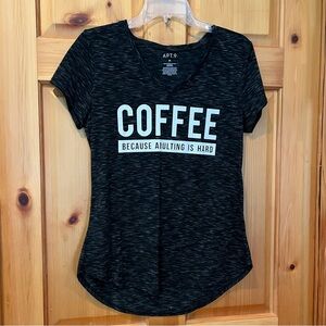 Coffee adulting is hard black tee